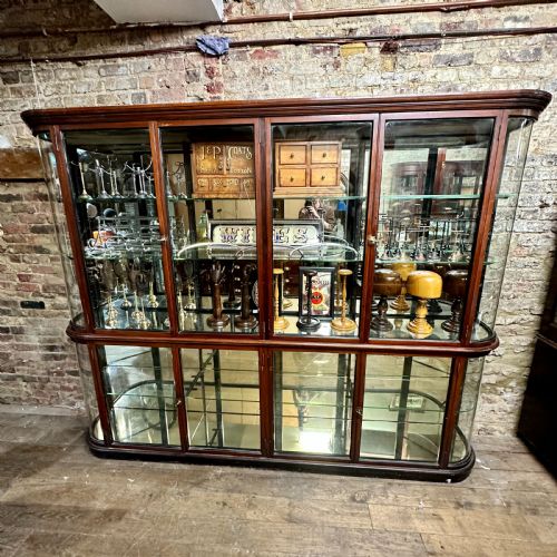 Victorian Mahogany Bowed Shop Display Cabinet
