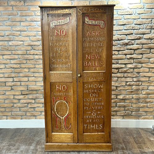 1920s Highgate School Oak Sports Cupboard
