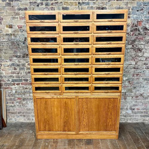 Oak Haberdashery Drapers Cabinet
