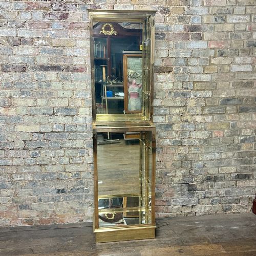 1920s Brass Shop Display Cabinet