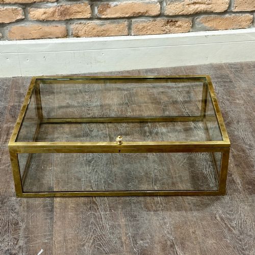 1930s Brass Countertop Display Cabinet
