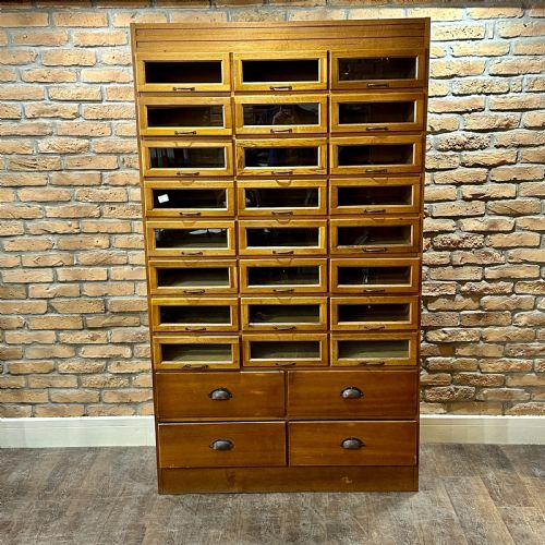 1920s 3 Across Oak Haberdashery Cabinet