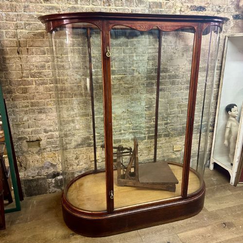 Victorian Double Bowed Display Cabinet