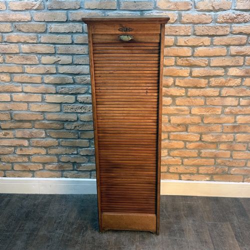 Vintage Oak Tambour Cabinet