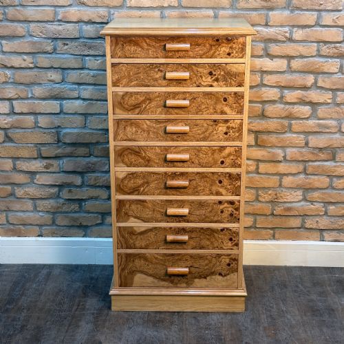 Restored 1930s Tall Oak Chest of Drawers