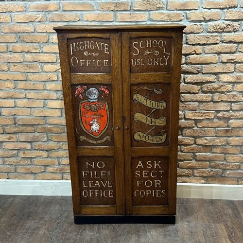 1930s Oak School Cabinet

