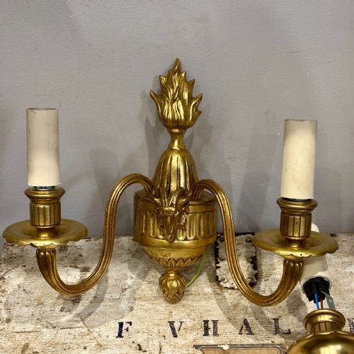 2 ANTIQUE BRONZE WALL SCONCE - ADDITIONAL PHOTO 1