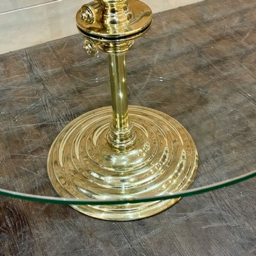 POLISHED BRASS AND GLASS TIERED DISPLAY STAND - ADDITIONAL PHOTO 2