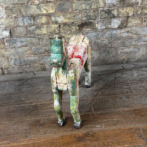 ANTIQUE PAINTED WOODEN TOY HORSE - ADDITIONAL PHOTO 2