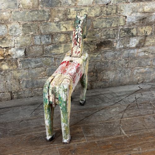 ANTIQUE PAINTED WOODEN TOY HORSE - ADDITIONAL PHOTO 4