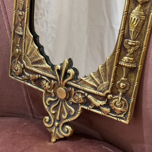 PAIR OF NEOCLASSICAL REVIVAL BRASS WALL MIRRORS - ADDITIONAL PHOTO 2
