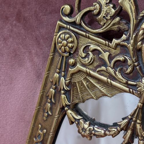 PAIR OF NEOCLASSICAL REVIVAL BRASS WALL MIRRORS - ADDITIONAL PHOTO 4