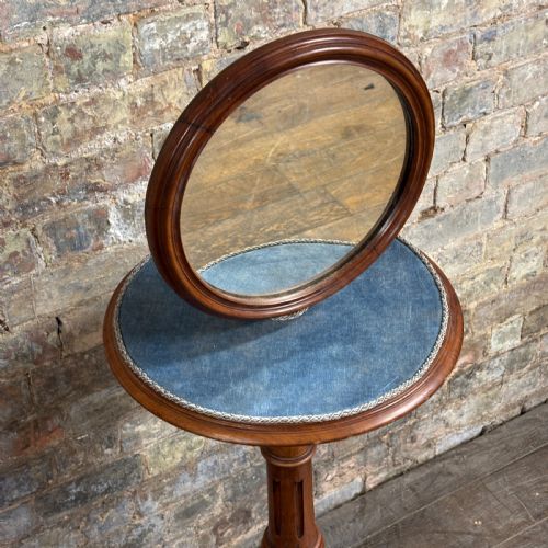 VICTORIAN MAHOGANY GENTLEMANS SHAVING MIRROR ON TRIPOD STAND - ADDITIONAL PHOTO 1