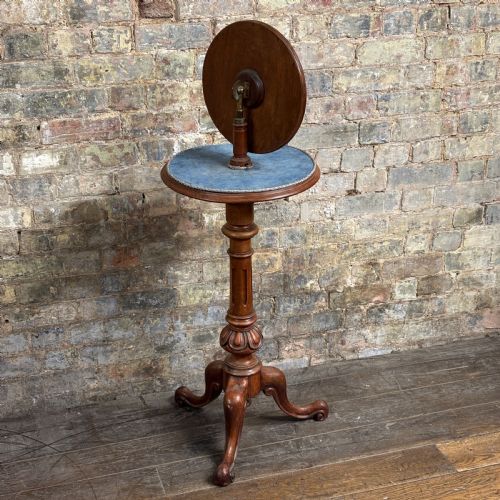 VICTORIAN MAHOGANY GENTLEMANS SHAVING MIRROR ON TRIPOD STAND - ADDITIONAL PHOTO 3