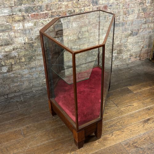 1920S MAHOGANY PENTAGONAL DISPLAY COUNTER - ADDITIONAL PHOTO 4