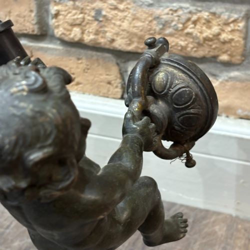 PAIR OF FRENCH CHERUB TORCHRE LAMPS - ADDITIONAL PHOTO 5
