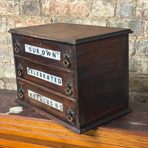 1920S DRAPERS COUNTERTOP NEEDLE DRAWER CABINET - ADDITIONAL PHOTO 1