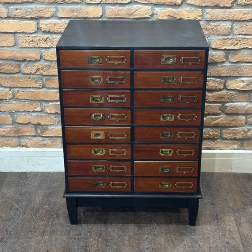 1910S MAHOGANY MULTIDRAWER FILING CABINET