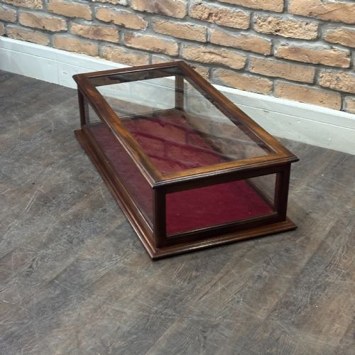 fig 1. 1920s Countertop Display Cabinet with Red Velvet Interior
