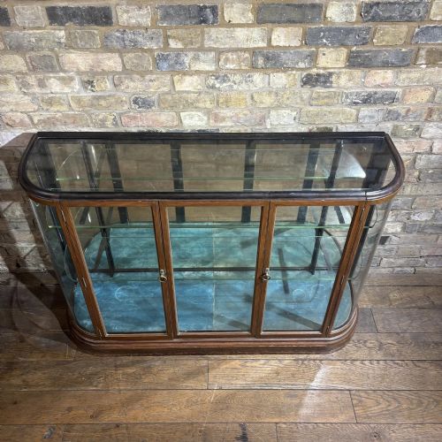 MAHOGANY BOW END SHOP DISPLAY CABINET 1900S - ADDITIONAL PHOTO 1