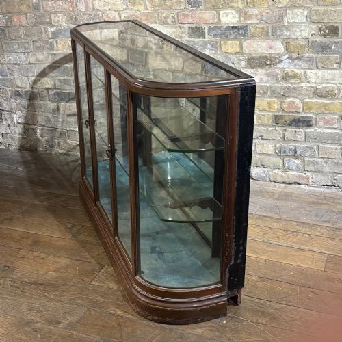MAHOGANY BOW END SHOP DISPLAY CABINET 1900S - ADDITIONAL PHOTO 4