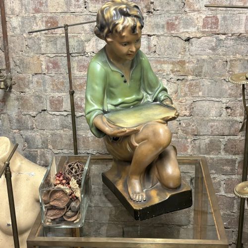 ART DECO FIGURE OF A BOY HOLDING A TRAY - ADDITIONAL PHOTO 1