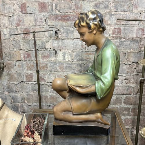 ART DECO FIGURE OF A BOY HOLDING A TRAY - ADDITIONAL PHOTO 2