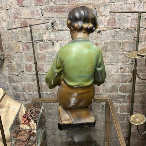 ART DECO FIGURE OF A BOY HOLDING A TRAY - ADDITIONAL PHOTO 3
