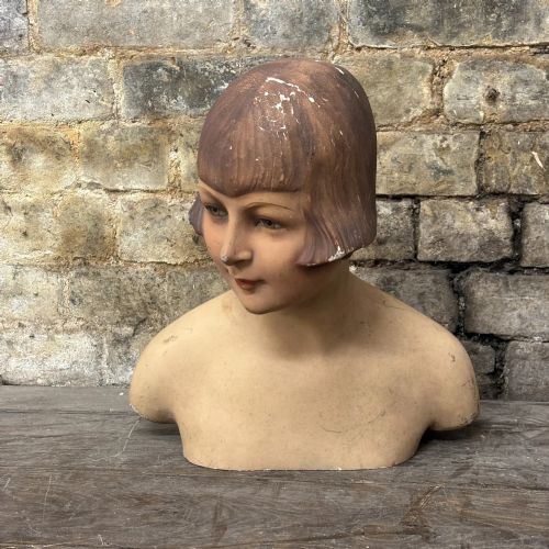 Art Deco Papier-mâché Female Display Bust
