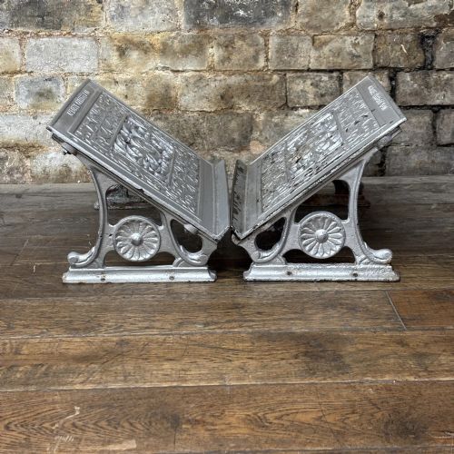 VICTORIAN CAST IRON CHURCH BOOK RESTS BY OSBORNE GARRETT CO - ADDITIONAL PHOTO 2