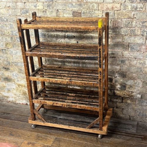 Early 20th Century Wooden Shoe Factory Trolley Sr29