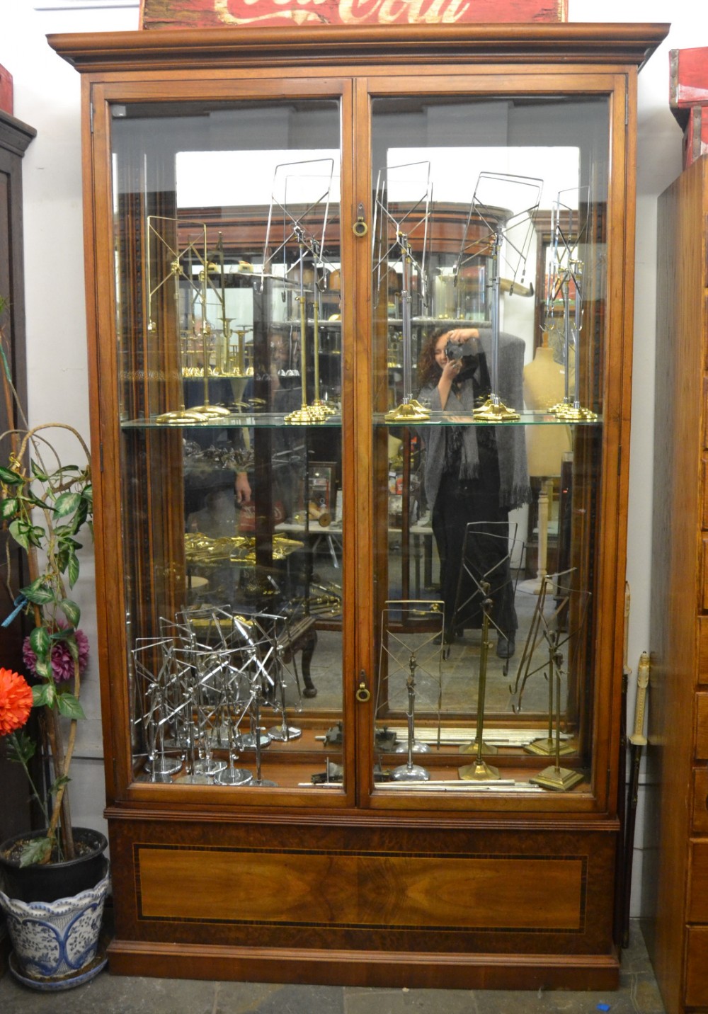 1920s Walnut Jewelry Cabinet