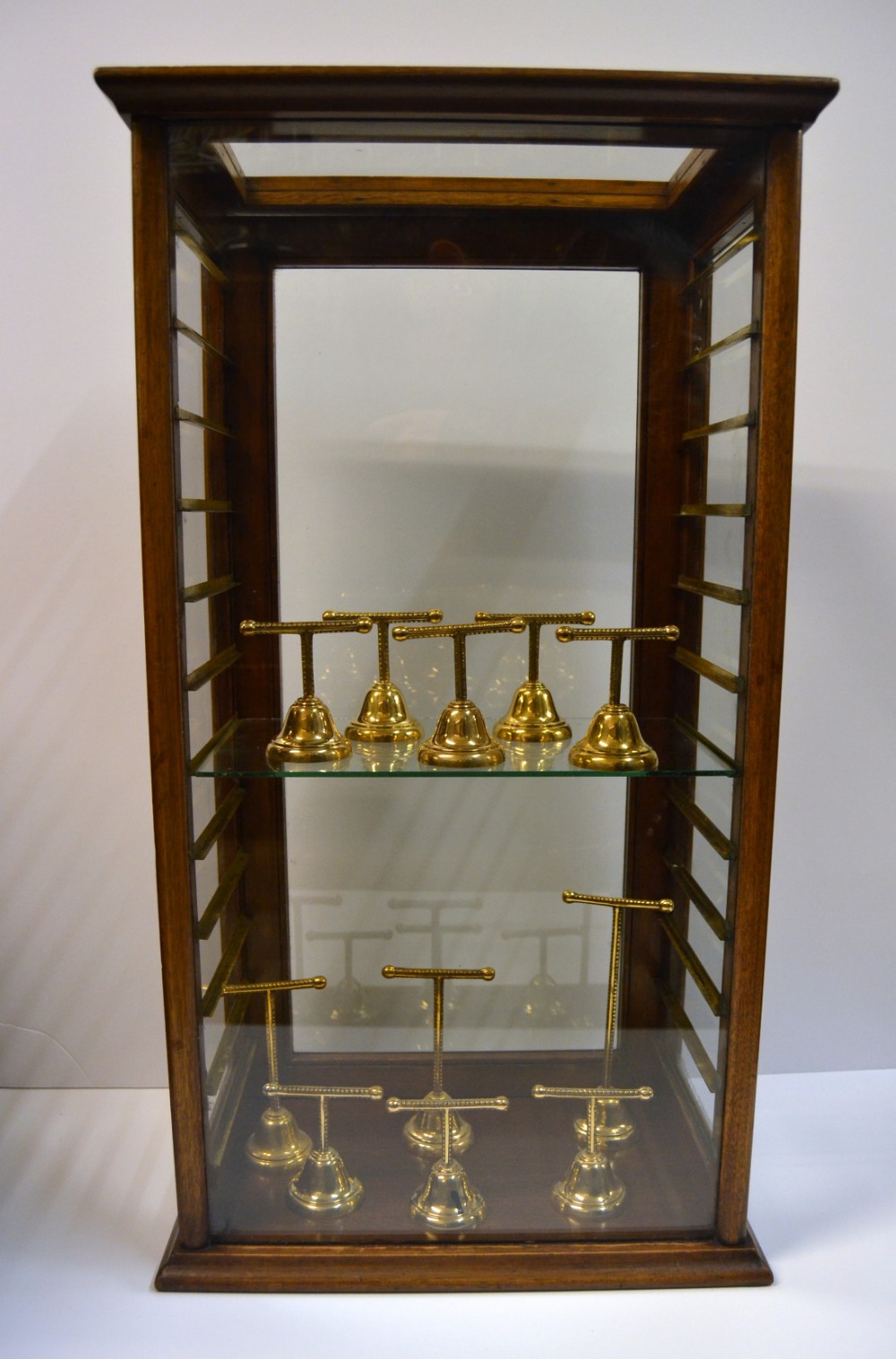 Oak and Bronze 1930s Counter Top Display Cabinet