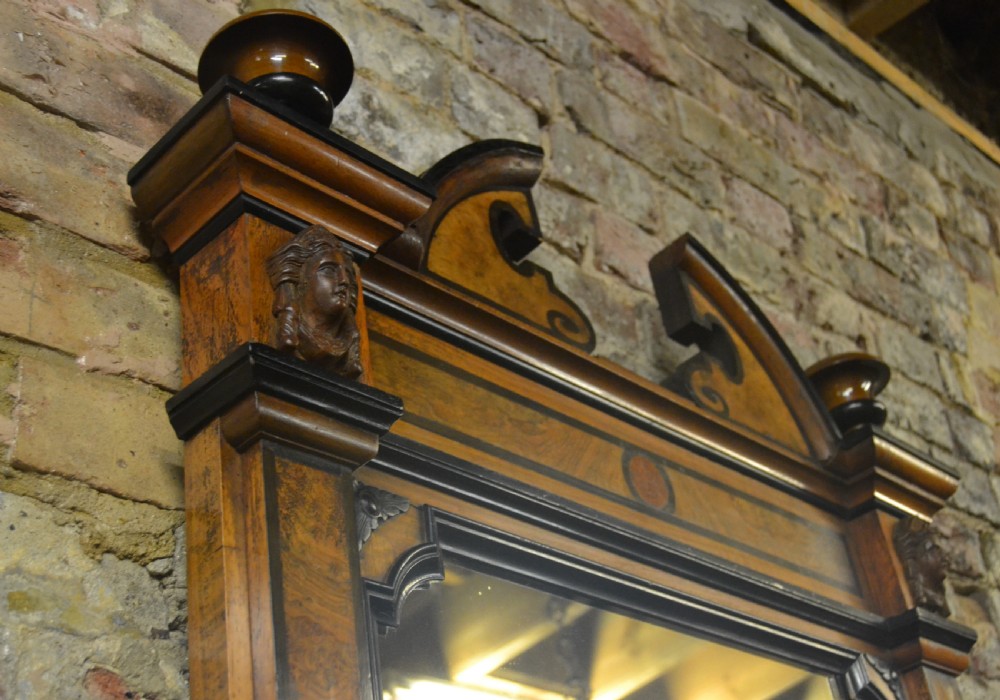 Burr Walnut Decorative Shop Mirror View III