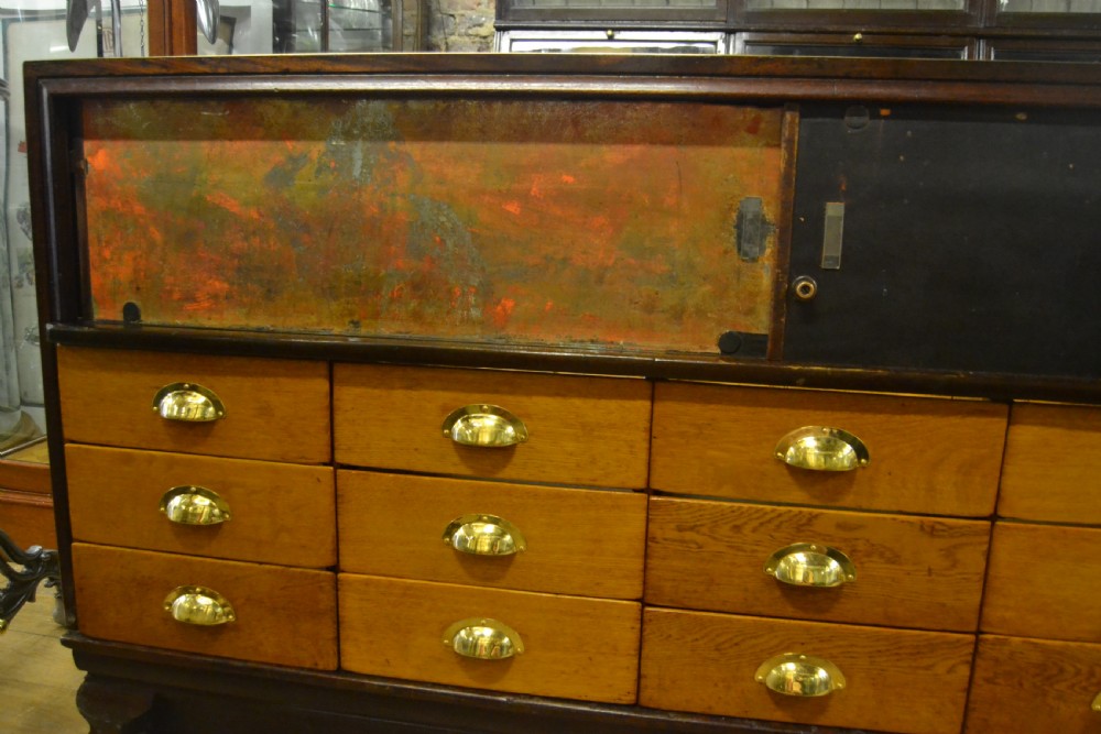 Large Mahogany Bronze Framed Haberdashery Drapers Shop Counter with Drawers View VIII
