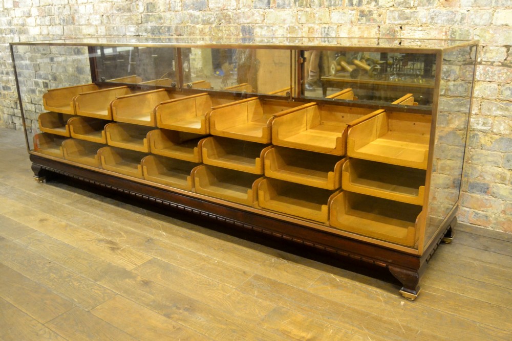 Large Mahogany Bronze Framed Haberdashery Drapers Shop Counter with Drawers View IV