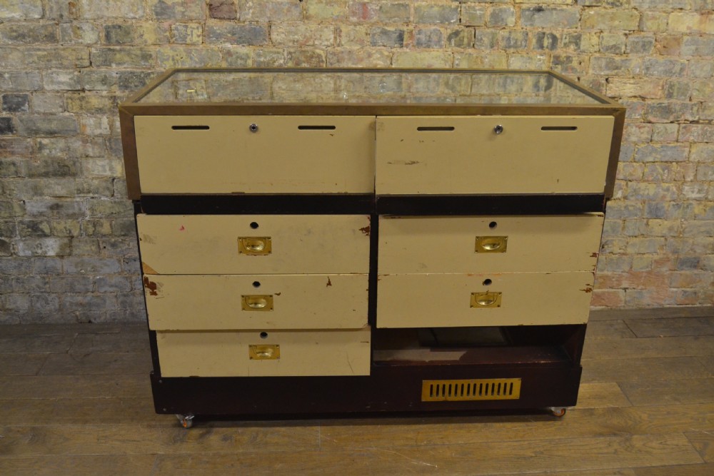 1930s Brass Mahogany Counter  View III
