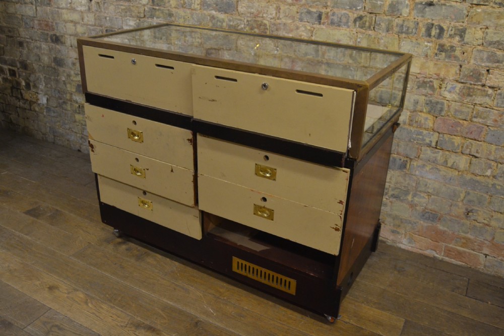 1930s Brass Mahogany Counter  View IV