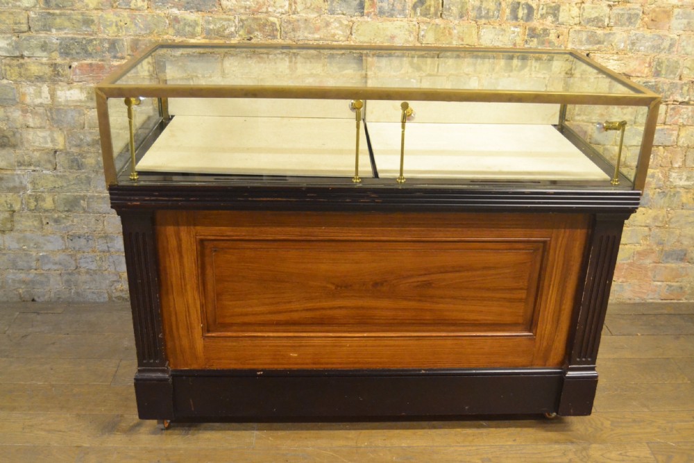 1930s Brass Mahogany Counter  View V