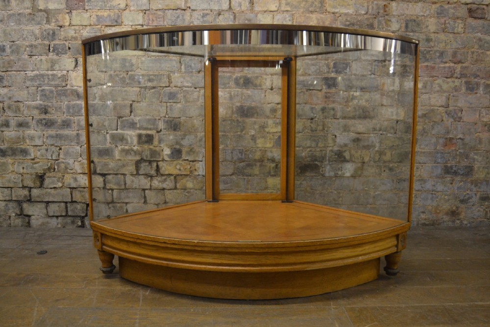 1920s Bow Glass and Bronze Shop Display Counter View III