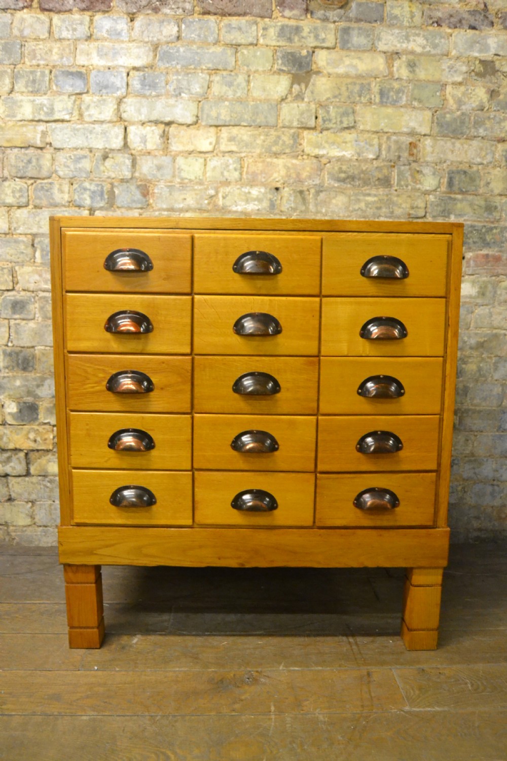 Small 1930s Oak Drapers Shop Display Counter with Drawers