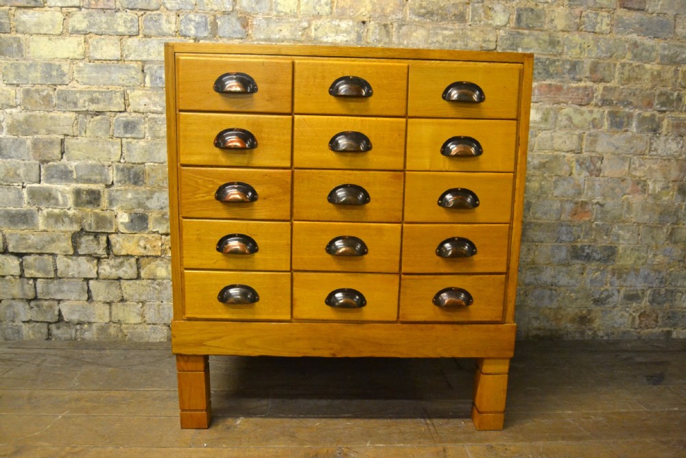 Small 1930s Oak Drapers Shop Display Counter with Drawers View IV