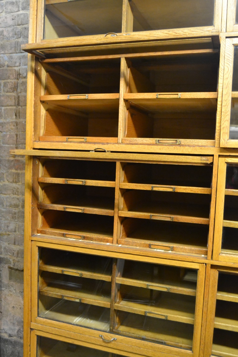 Antique Oak Haberdashery Shop Display Cabinet View II