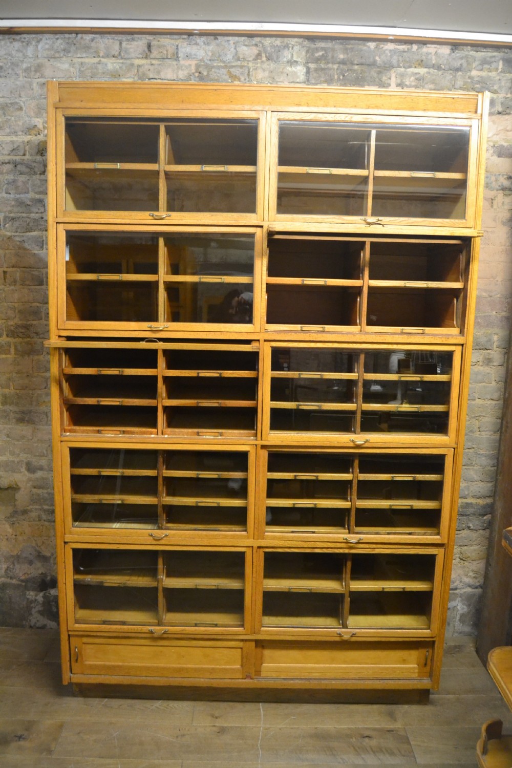 Antique Oak Haberdashery Shop Display Cabinet View III