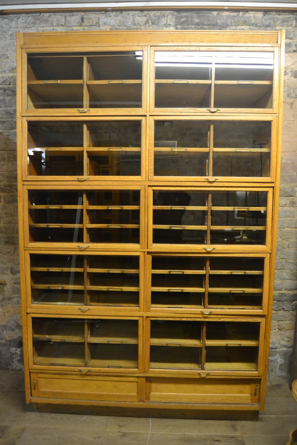 Antique Oak Haberdashery Shop Display Cabinet View VIII