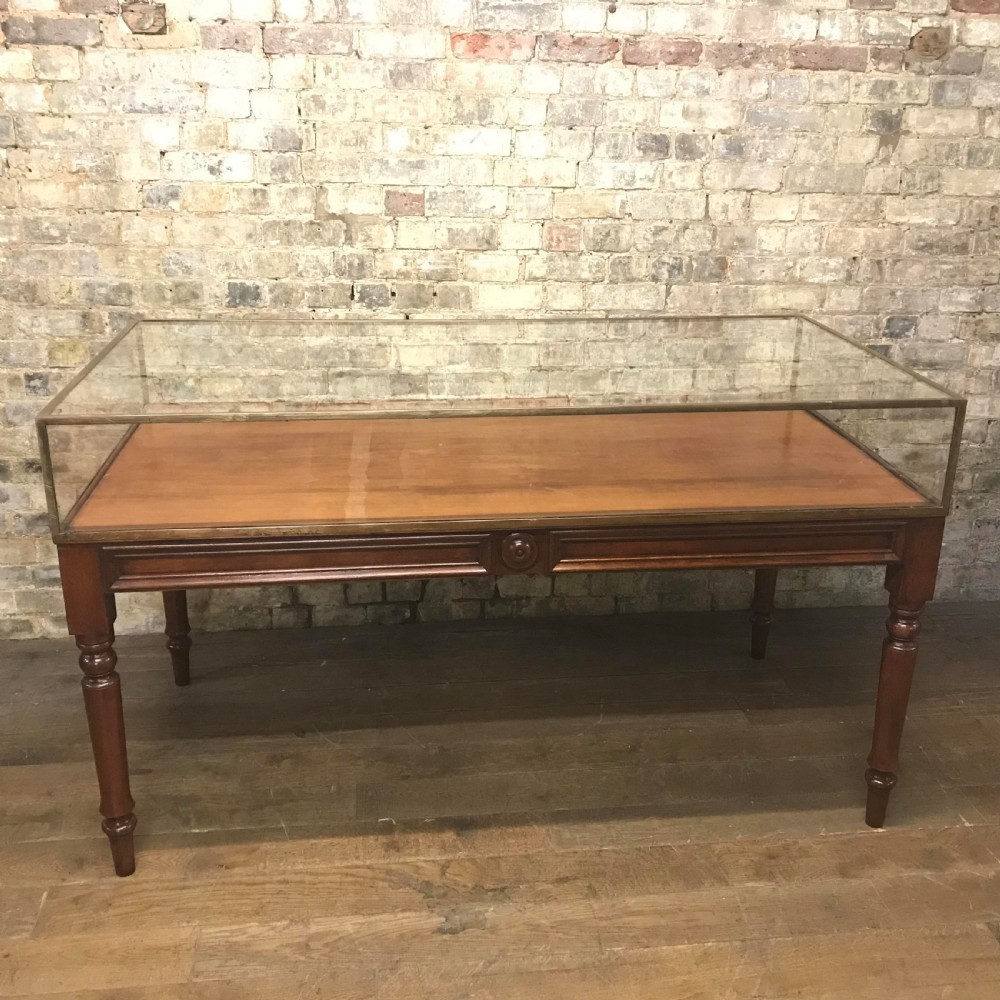 Antique brass shop jewellery cabinet on legs