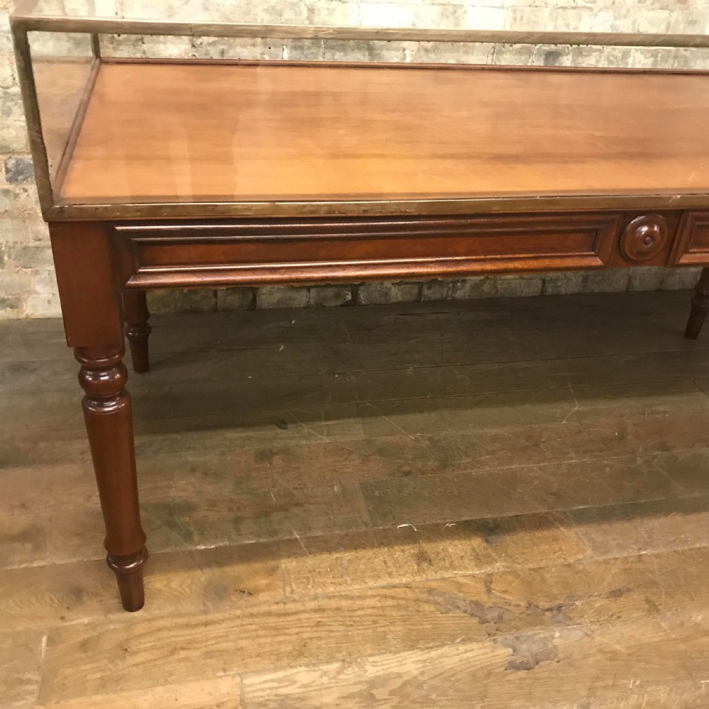Antique brass shop jewellery cabinet on legs View II