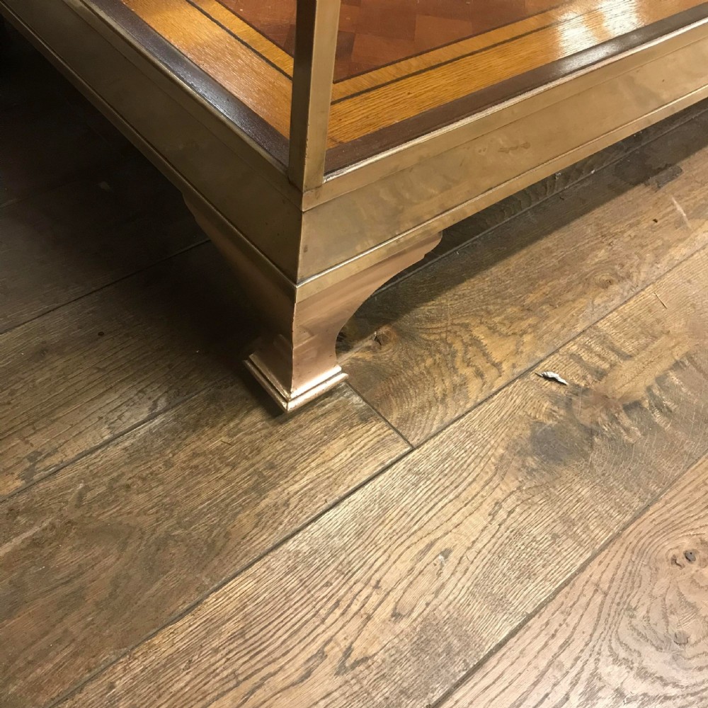 Antique brass and mahogany shop counter from Mappin & Webb View III