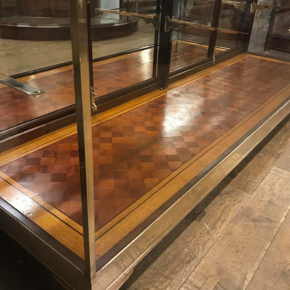 Antique brass and mahogany shop counter from Mappin & Webb View IV