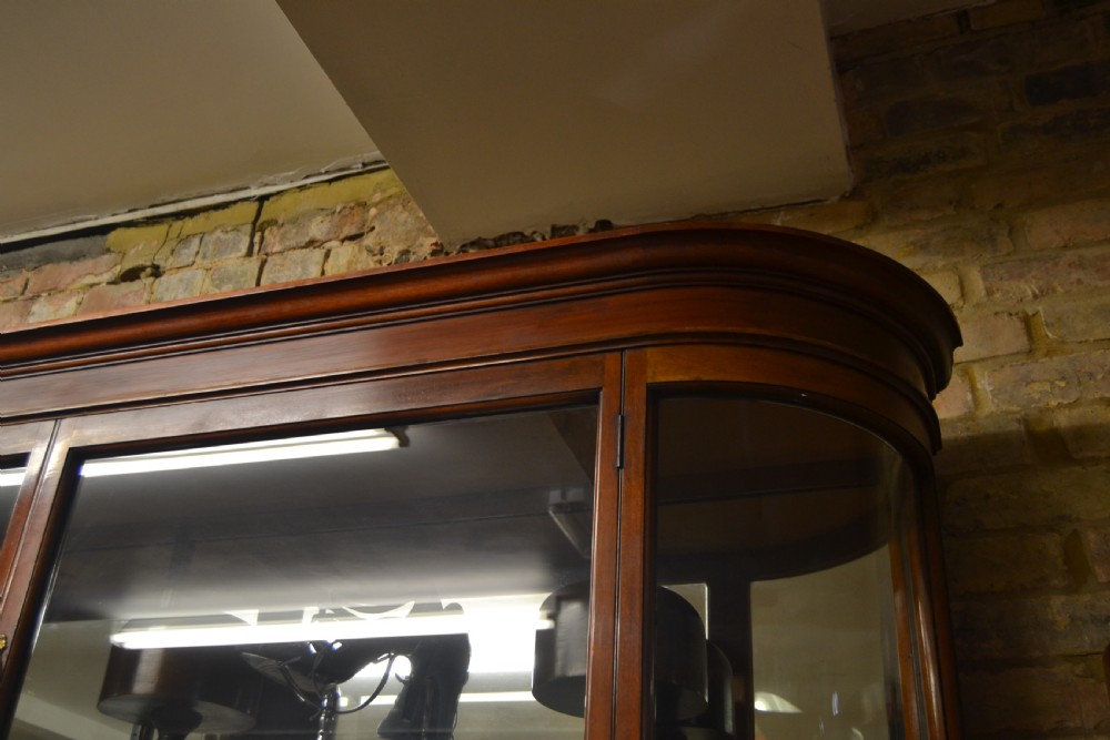 Mahogany Bow Glass Jewellery Cabinet View IV